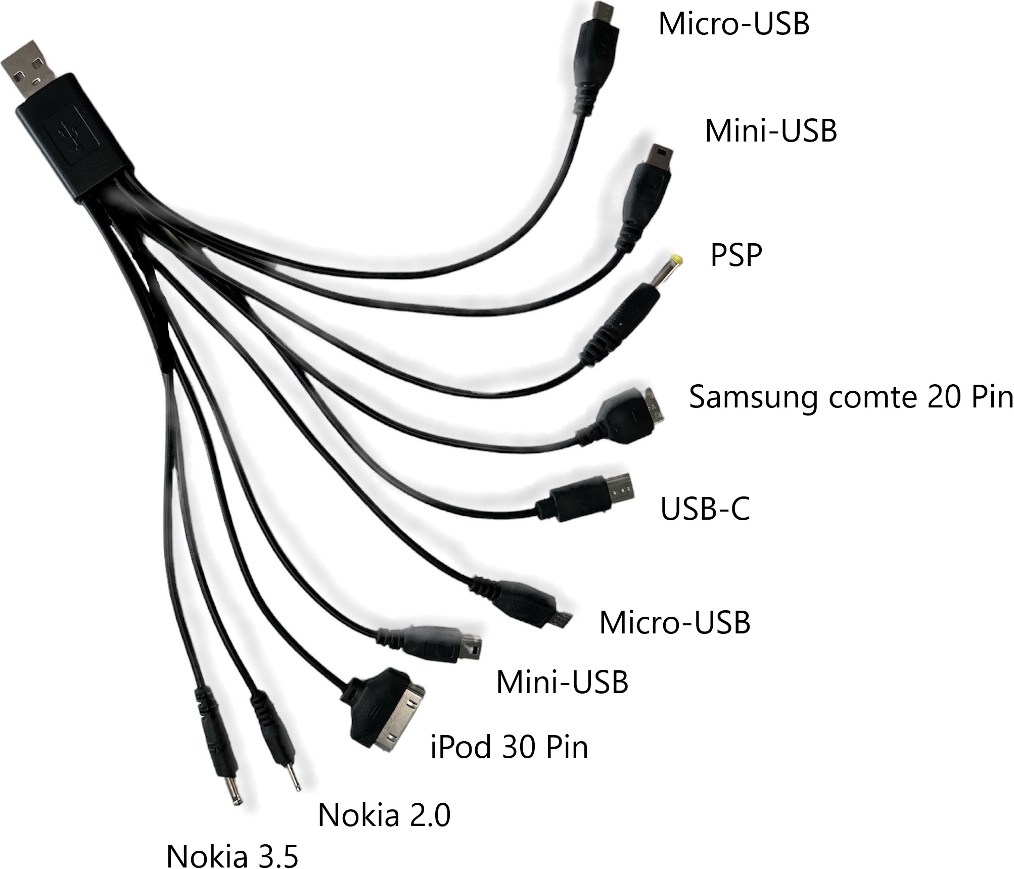 Afvoer Vergelijkbaar pen ᐅ • Multi Connector 10-in-1 USB Oplaadkabel | Eenvoudig bij Opladers.be