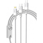 Aspor 3-in-1 USB-C- Micro-USB- Lightningkabel - Zilver