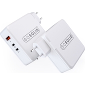 GO SOLID! - 3-Poort USB Adapter 100W  (USB A + USB C + USB C)