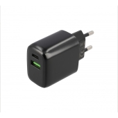 Musthavz 2 Poort Power Delivery Thuislader - USB-A + USB-C - 20W - Zwart