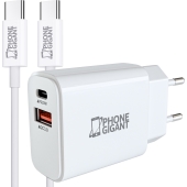 PhoneGigant USB-A / USB-C Adapter + USB-C naar USB-C kabel 1 Meter	