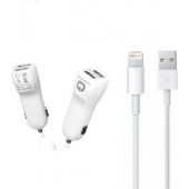 Autolader + Apple lightning kabel - 2 Ampere - 0.5 Meter